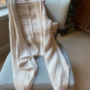 Draped, sleeveless cardigan